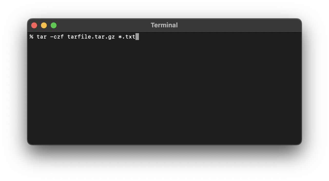 tar.gz files using terminal command